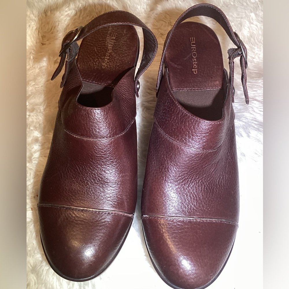 Eurostep Shoes Brown Clog Mules with Back Strap Size 9